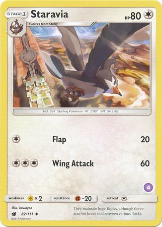 Staravia (82/111) (Deck Exclusive #4) [Sun & Moon: Trainer Kit - Alolan Sandslash] | L.A. Mood Comics and Games