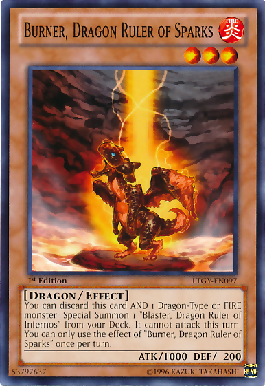 Burner, Dragon Ruler of Sparks [LTGY-EN097] Common | L.A. Mood Comics and Games