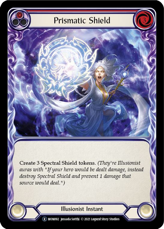 Prismatic Shield (Red) [U-MON092-RF] (Monarch Unlimited)  Unlimited Rainbow Foil | L.A. Mood Comics and Games