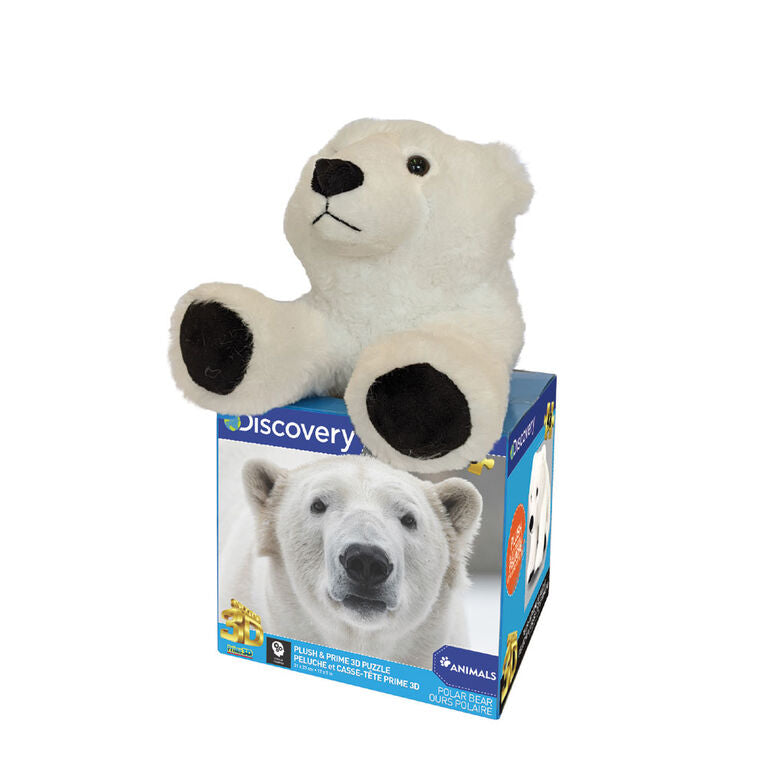 Prime 3D: Discovery Polar Bear Puzzle with Plush - 48 pieces | L.A. Mood Comics and Games