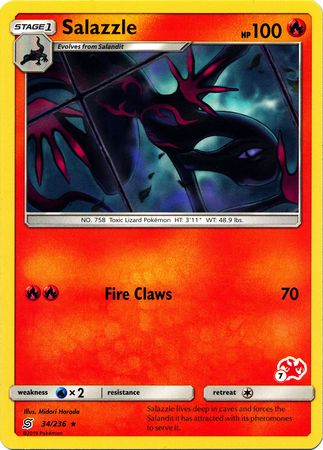 Salazzle (34/236) (Charizard Stamp #7) [Battle Academy 2020] | L.A. Mood Comics and Games