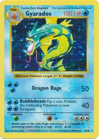 Gyarados (6/102) [Base Set Shadowless Unlimited] | L.A. Mood Comics and Games