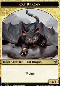 Cat Dragon // Dragon (006) Double-Sided Token [Commander 2017 Tokens] | L.A. Mood Comics and Games