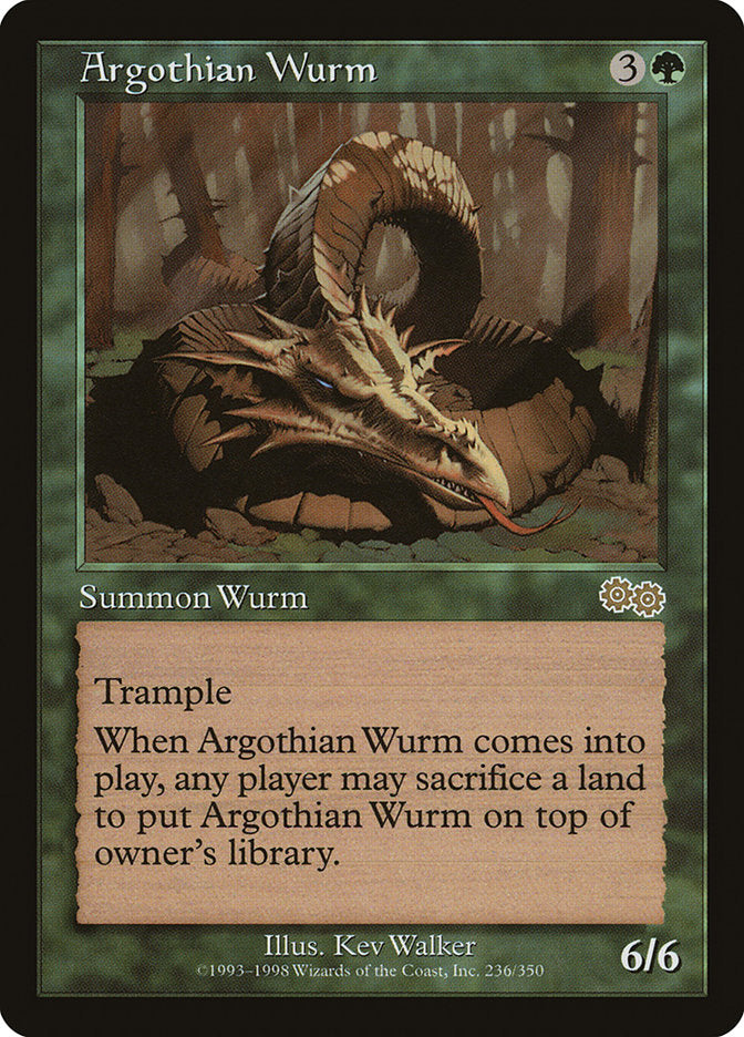 Argothian Wurm [Urza's Saga] | L.A. Mood Comics and Games