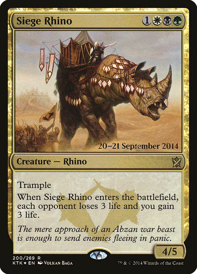 Siege Rhino [Khans of Tarkir Prerelease Promos] | L.A. Mood Comics and Games