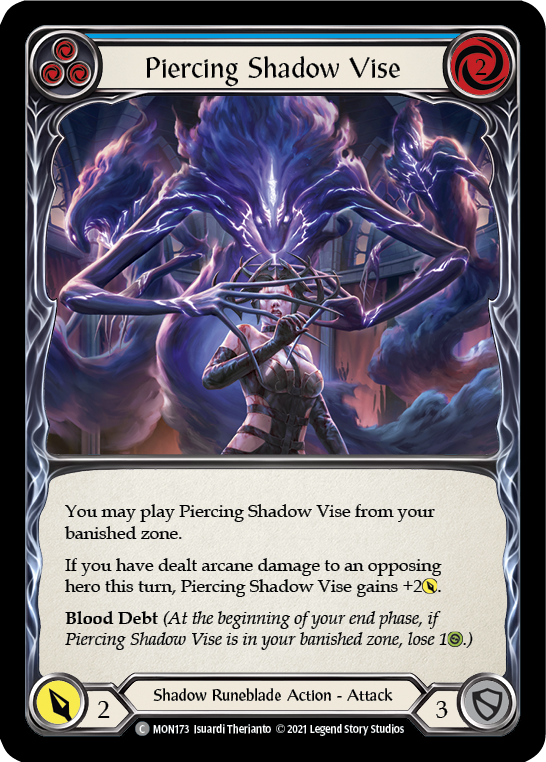 Piercing Shadow Vise (Blue) [MON173-RF] (Monarch)  1st Edition Rainbow Foil | L.A. Mood Comics and Games