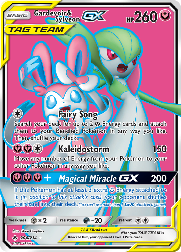 Gardevoir & Sylveon GX (204/214) [Sun & Moon: Unbroken Bonds] | L.A. Mood Comics and Games