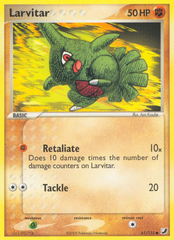 Larvitar (61/115) [EX: Unseen Forces] | L.A. Mood Comics and Games
