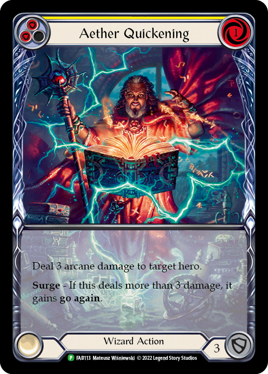 Aether Quickening (Yellow) [FAB113] (Promo)  Rainbow Foil | L.A. Mood Comics and Games