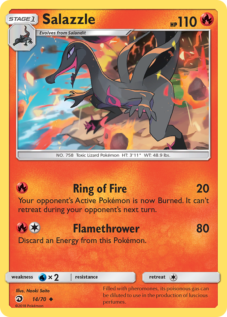 Salazzle (14/70) [Sun & Moon: Dragon Majesty] | L.A. Mood Comics and Games