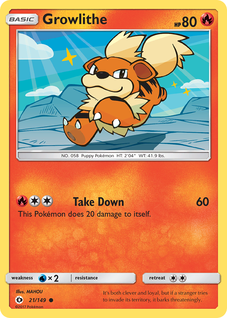Growlithe (21/149) [Sun & Moon: Base Set] | L.A. Mood Comics and Games