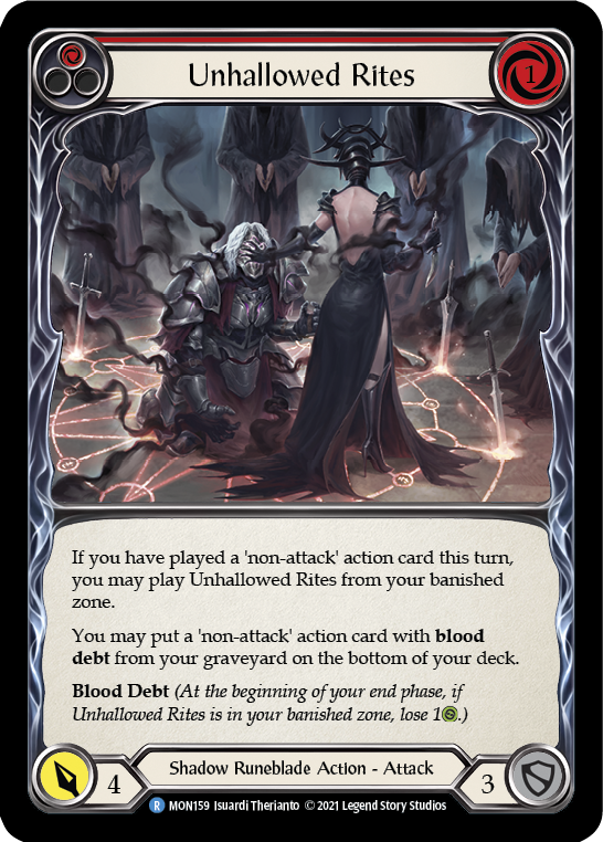 Unhallowed Rites (Red) [MON159-RF] (Monarch)  1st Edition Rainbow Foil | L.A. Mood Comics and Games