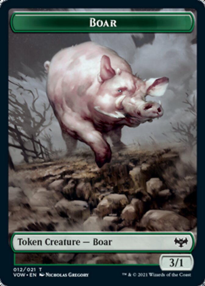 Blood // Boar Double-Sided Token [Innistrad: Crimson Vow Tokens] | L.A. Mood Comics and Games