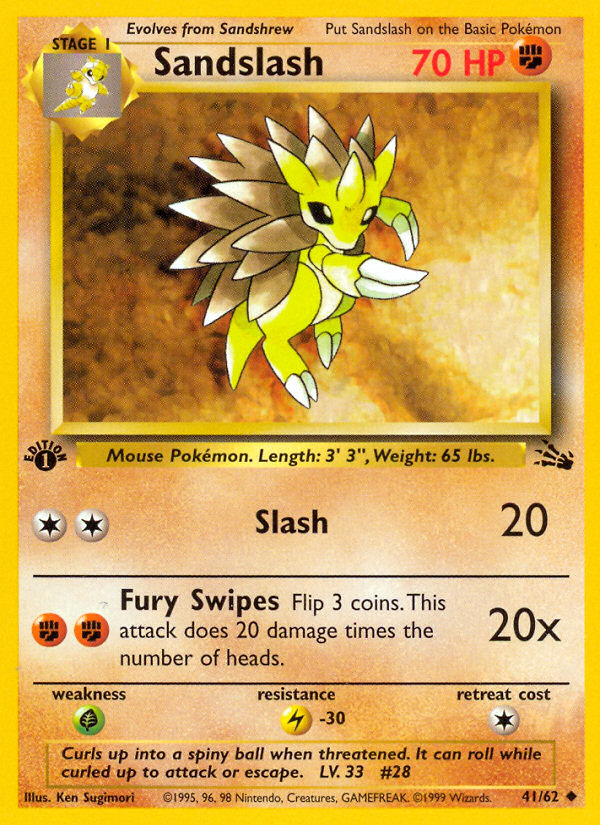 Sandslash (41/62) [Fossil 1st Edition] | L.A. Mood Comics and Games