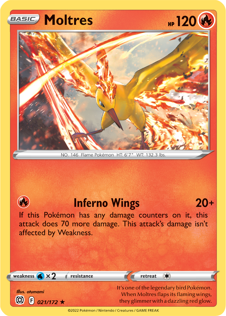 Moltres (021/172) (Theme Deck Exclusive) [Sword & Shield: Brilliant Stars] | L.A. Mood Comics and Games