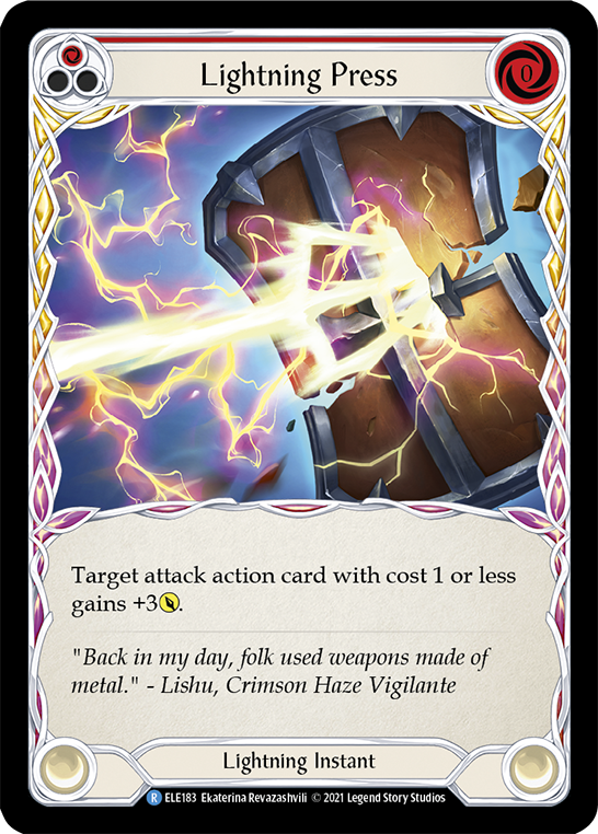 Lightning Press (Red) [ELE183] (Tales of Aria)  1st Edition Rainbow Foil | L.A. Mood Comics and Games