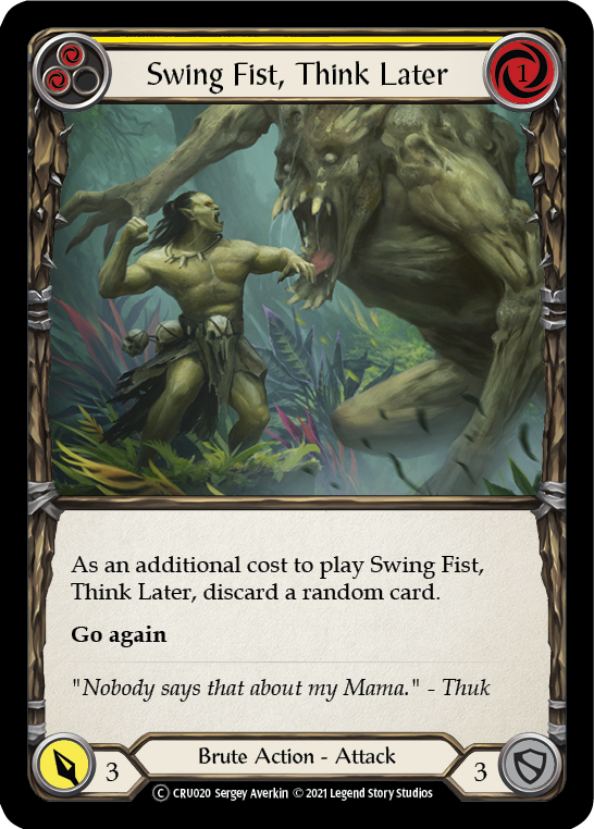Swing Fist, Think Later (Yellow) [U-CRU020] (Crucible of War Unlimited)  Unlimited Normal | L.A. Mood Comics and Games