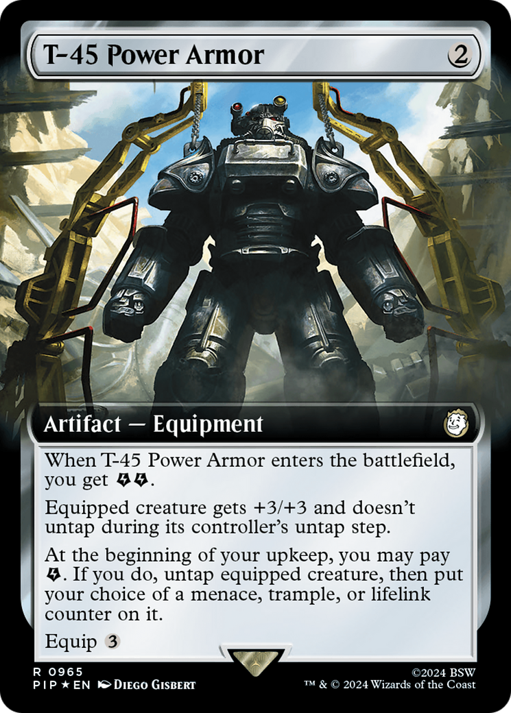 T-45 Power Armor (Extended Art) (Surge Foil) [Fallout] | L.A. Mood Comics and Games