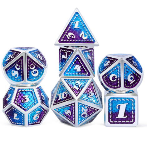 Metal & Enamel Dice Set (7pcs) [Dragonfly] | L.A. Mood Comics and Games