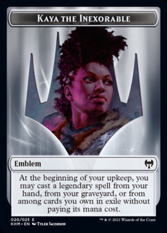 Kaya the Inexorable Emblem [Kaldheim Tokens] | L.A. Mood Comics and Games