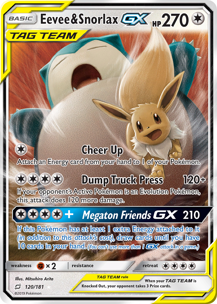 Eevee & Snorlax GX (120/181) [Sun & Moon: Team Up] | L.A. Mood Comics and Games