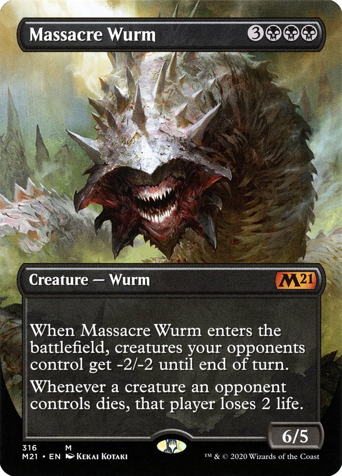 Massacre Wurm (Borderless Alternate Art) [Core Set 2021] | L.A. Mood Comics and Games