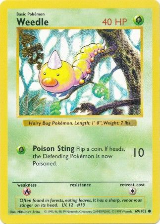 Weedle (69/102) [Base Set Shadowless Unlimited] | L.A. Mood Comics and Games