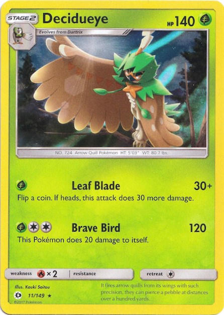 Decidueye (11/149) (Water Web Holo) [Sun & Moon: Base Set] | L.A. Mood Comics and Games