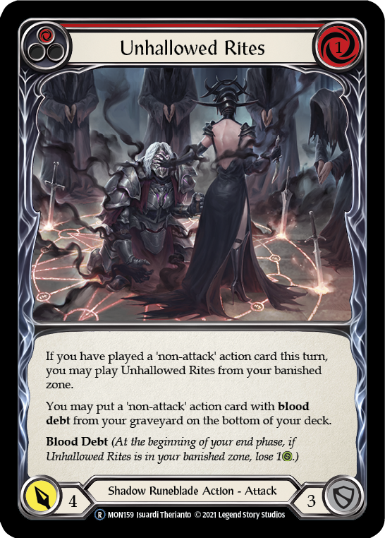 Unhallowed Rites (Red) [U-MON159-RF] (Monarch Unlimited)  Unlimited Rainbow Foil | L.A. Mood Comics and Games