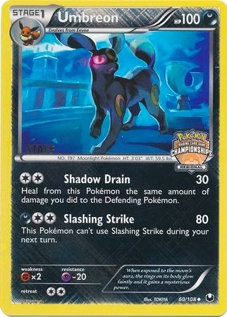 Umbreon (60/108) (Regional Championship Promo Staff) [Black & White: Dark Explorers] | L.A. Mood Comics and Games