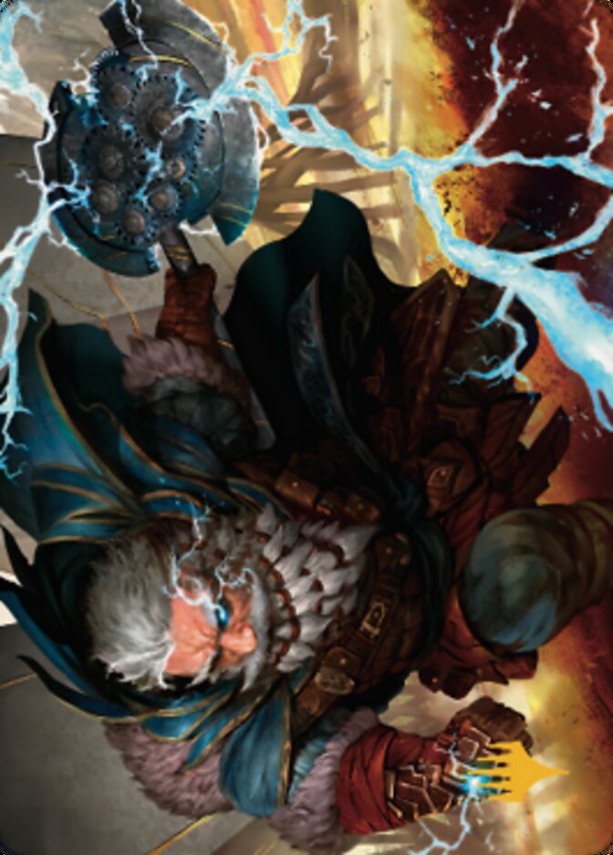 Electrostatic Infantry Art Card (Gold-Stamped Signature) [Dominaria United Art Series] | L.A. Mood Comics and Games
