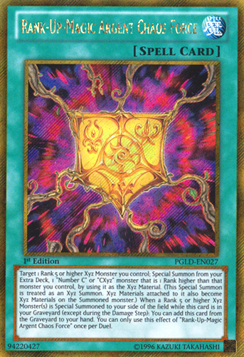 Rank-Up-Magic Argent Chaos Force [PGLD-EN027] Gold Secret Rare | L.A. Mood Comics and Games