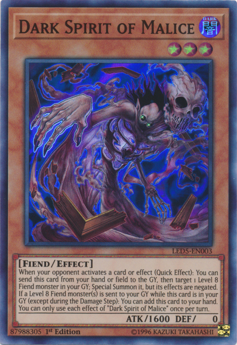 Dark Spirit of Malice [LED5-EN003] Super Rare | L.A. Mood Comics and Games