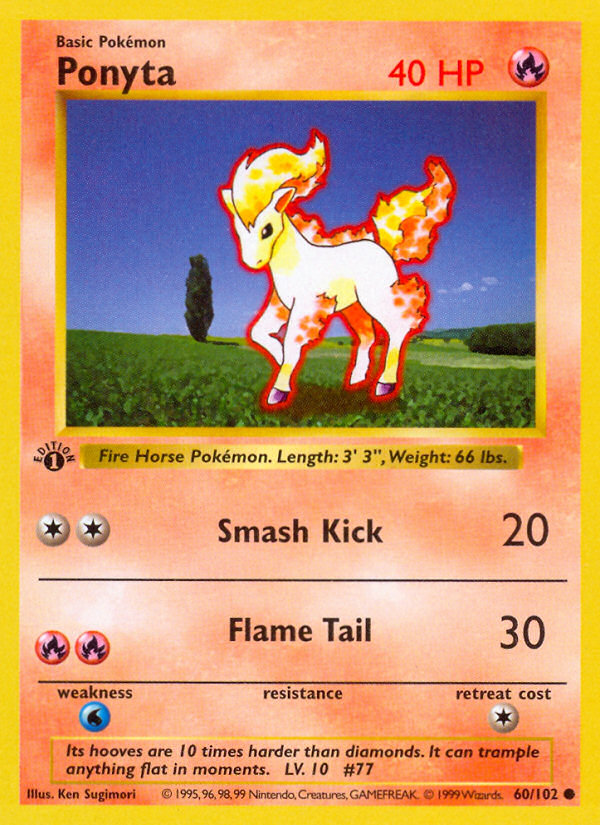 Ponyta (60/102) (Shadowless) [Base Set 1st Edition] | L.A. Mood Comics and Games