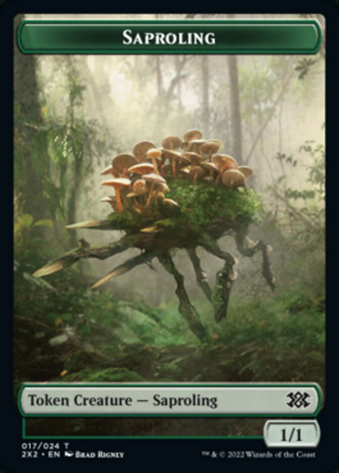 Saproling // Monk Double-Sided Token [Double Masters 2022 Tokens] | L.A. Mood Comics and Games