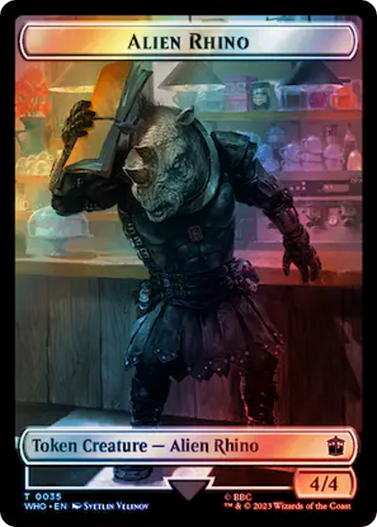 Alien Rhino // Food (0058) Double-Sided Token (Surge Foil) [Doctor Who Tokens] | L.A. Mood Comics and Games
