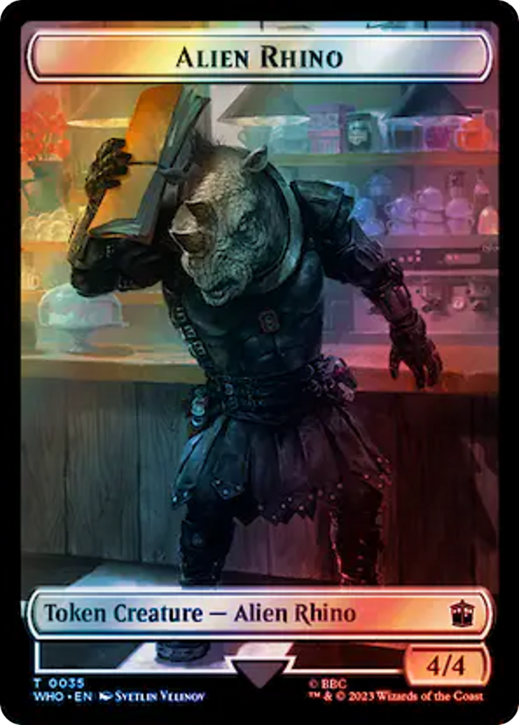 Alien Rhino // Food (0059) Double-Sided Token (Surge Foil) [Doctor Who Tokens] | L.A. Mood Comics and Games