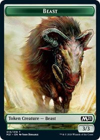 Beast // Saproling Double-Sided Token [Core Set 2021 Tokens] | L.A. Mood Comics and Games