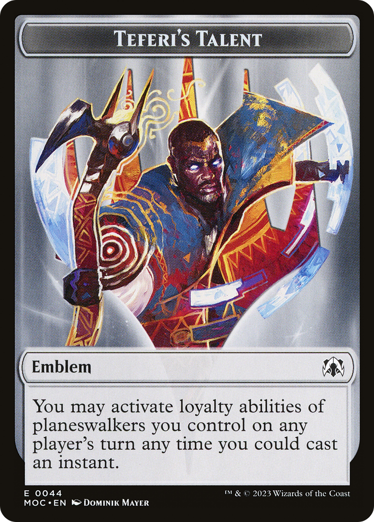 First Mate Ragavan // Teferi's Talent Emblem Double-Sided Token [March of the Machine Commander Tokens] | L.A. Mood Comics and Games