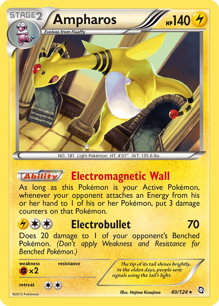 Ampharos (40/124) (Cosmos Holo) (Blister Exclusive) [Black & White: Dragons Exalted] | L.A. Mood Comics and Games