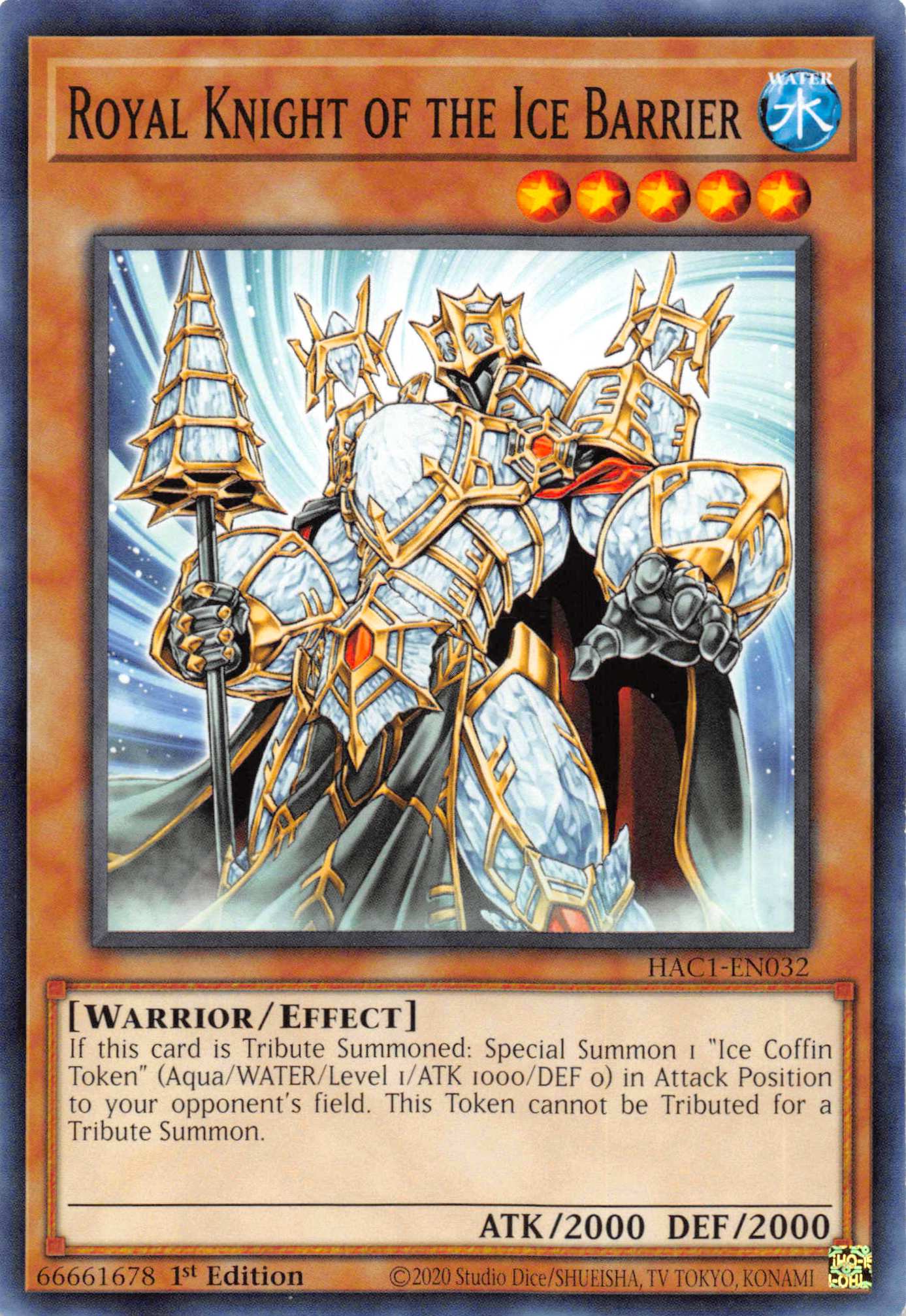 Royal Knight of the Ice Barrier [HAC1-EN032] Common | L.A. Mood Comics and Games