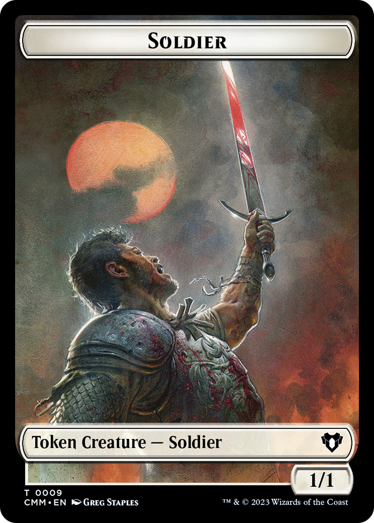 Soldier (0009) // Daretti, Scrap Savant Emblem Double-Sided Token [Commander Masters Tokens] | L.A. Mood Comics and Games