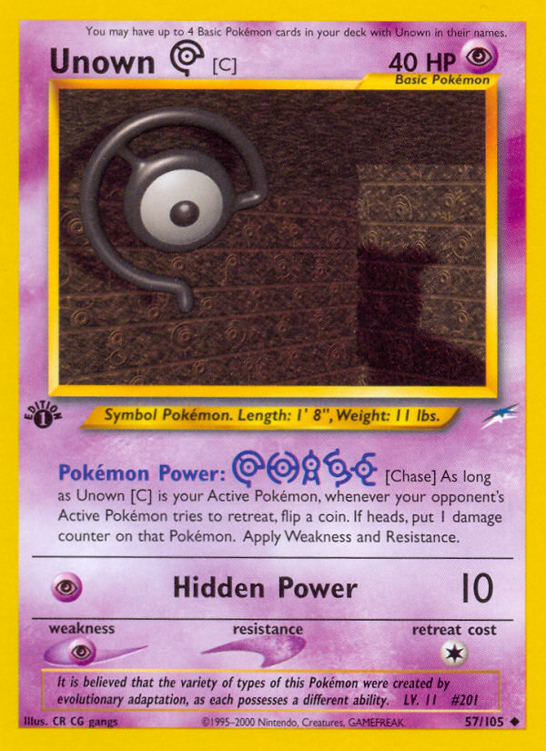 Unown [C] (57/105) [Neo Destiny 1st Edition] | L.A. Mood Comics and Games