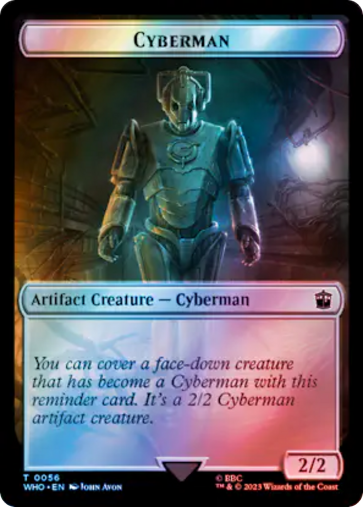 Warrior // Cyberman Double-Sided Token (Surge Foil) [Doctor Who Tokens] | L.A. Mood Comics and Games