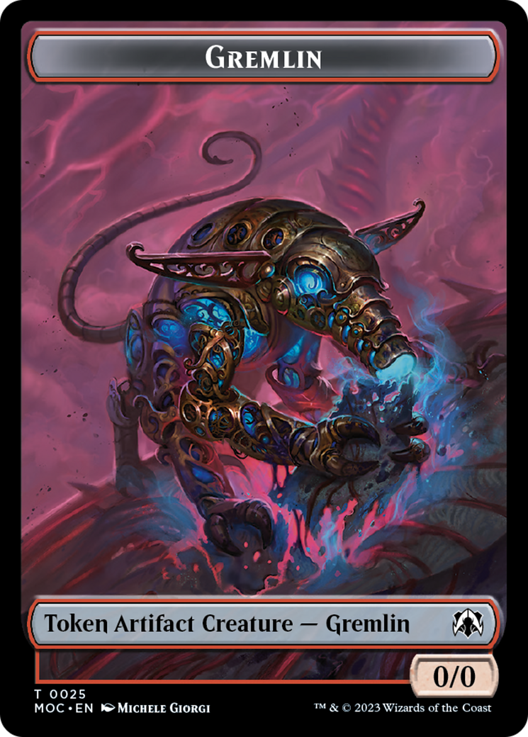 Treasure // Gremlin Double-Sided Token [March of the Machine Commander Tokens] | L.A. Mood Comics and Games