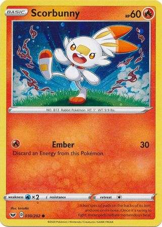 Scorbunny (030/202) (Cosmos Holo) [Sword & Shield: Base Set] | L.A. Mood Comics and Games