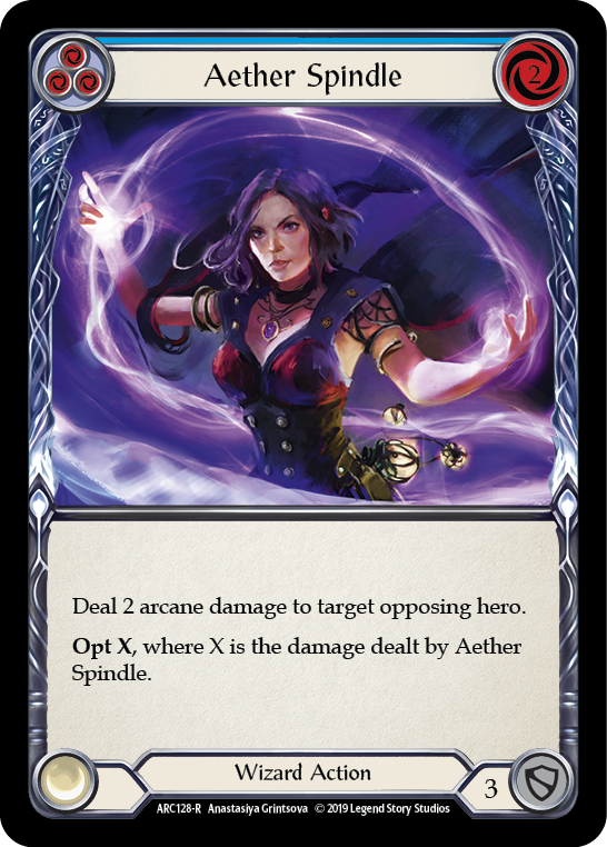 Aether Spindle (Blue) [ARC128-R] (Arcane Rising)  1st Edition Rainbow Foil | L.A. Mood Comics and Games