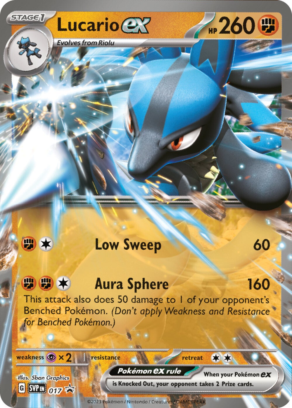 Lucario ex (017) [Scarlet & Violet: Black Star Promos] | L.A. Mood Comics and Games