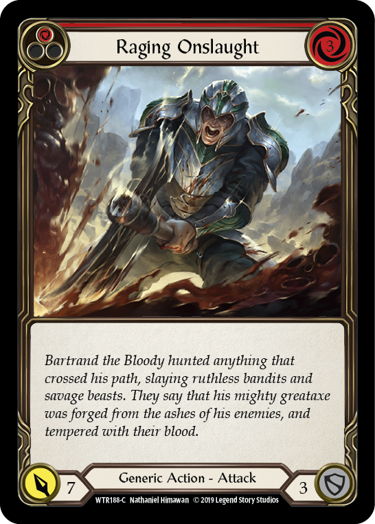 Raging Onslaught (Red) [WTR188-C] (Welcome to Rathe)  Alpha Print Rainbow Foil | L.A. Mood Comics and Games