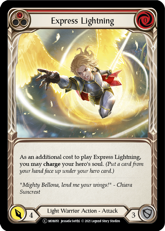 Express Lightning (Red) [U-MON051-RF] (Monarch Unlimited)  Unlimited Rainbow Foil | L.A. Mood Comics and Games